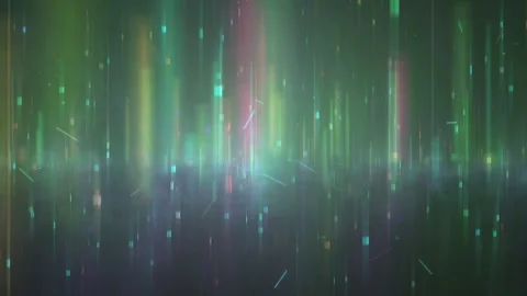 Abstract Glowing Light Streaks Floating on Vibrant Green Background Stock-Footage 302556806