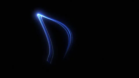 Abstract Glowing Light Streaks Moving in Random Directions. Glowing Lines. 4K Stock Footage 281757088