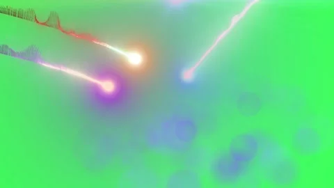 Abstract glowing light streaks moving across vibrant green background 库存影片 344189089