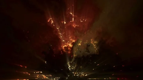 Abstract Glowing Light Structures Background Video stock 118519900