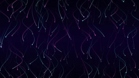 Abstract Glowing Light Trails and Floating Particle Strings Motion Background Stock Footage 344829870