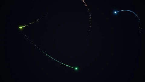 Abstract Glowing Light Trails on Dark Background Stock Footage 337516223