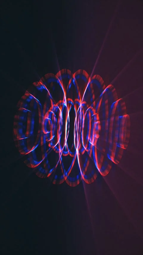 Abstract glowing light trails intertwine and pulse Stock Footage 320472420