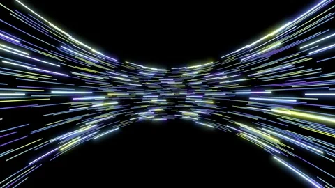 Abstract Glowing Light Tunnel in Blue and Yellow Video Video stock 344236921