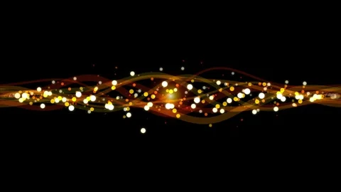 Abstract glowing light waves with bokeh particles on dark background video Stock-Footage 346062668