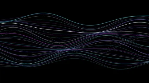 Abstract glowing light waves flowing smoothly across a dark background in c.. Vídeos de archivo 348192830