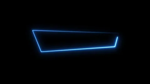 Abstract glowing line frame, animated moving led light screen box. neon 3d bo Stock Footage 291946076