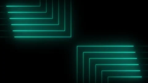 Abstract glowing line icon features sleek animation. Neon cyan lights blink.. Stock Footage 333330925