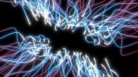 Abstract glowing lines animation blue Stock Footage 70899112