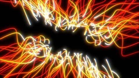Abstract glowing lines animation red Stock Footage 70899811