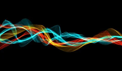 Abstract glowing lines background, Wavy form neon line structure. sound wave  Stock Illustration