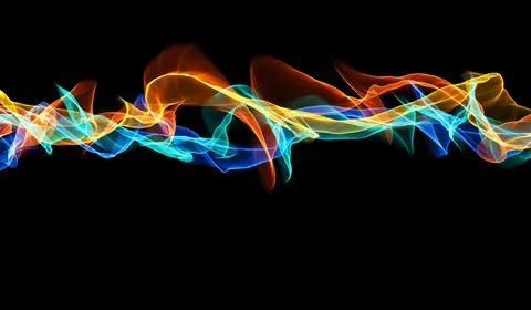 Abstract glowing lines background, Wavy form neon line structure. sound wave  Stock Illustration
