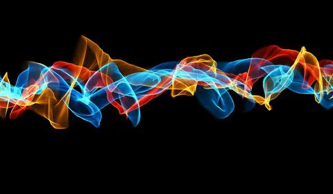 Abstract glowing lines background. Wavy form neon line structure. sound wave  Stock Illustration
