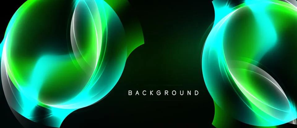 Abstract glowing lines create dynamic shapes. Dark background emphasizes vi.. Stock Illustration