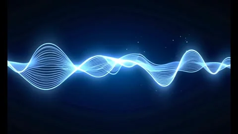 Abstract glowing lines energy wave illustration on dark background Stock Footage 318948405