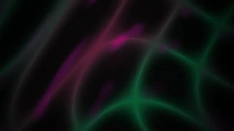 Abstract Glowing Lines Moving on a Dark Background with Purple Nodes Stockbeeldmateriaal 343687252