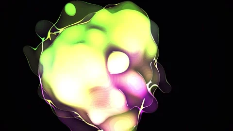 Abstract Glowing Liquid Blob Morphing and Pulsating. Stock Footage 334471814