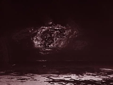 Abstract glowing liquid form creating dark surreal landscape Stock Photos