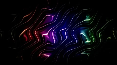 Abstract Glowing Liquid Silk Waves with Vibrant Red Purple Blue Green Gradi.. Stock Footage 347028323