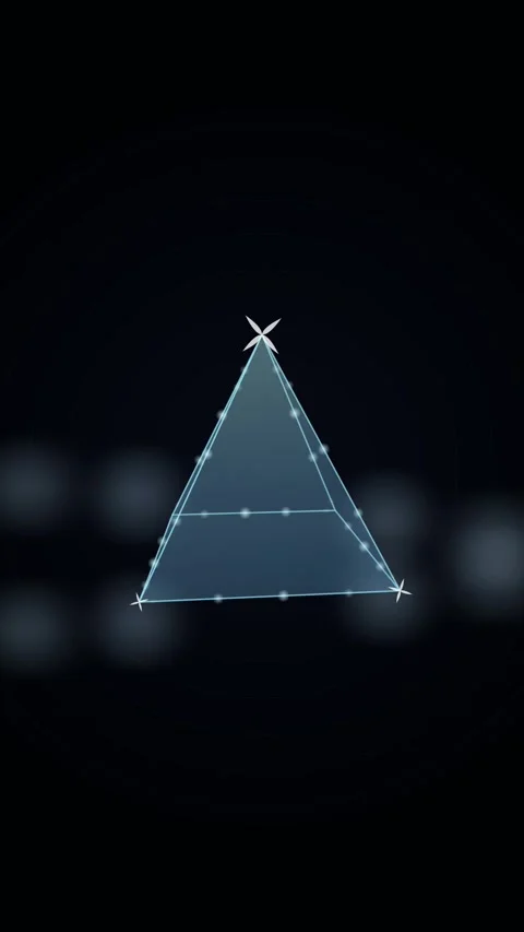 Abstract glowing low poly geometric crystal structure on black background Stock Footage 346006132