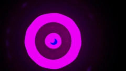Abstract glowing magenta blue concentric neon circle tunnel background loop.. Stock Footage 346336503