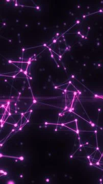 Abstract glowing magenta network pattern representing futuristic technology,  Stock Illustration