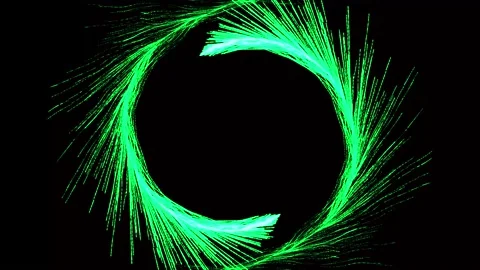Abstract Glowing Magic Green Particle Circle Trail Animation Stock-Footage 202926006