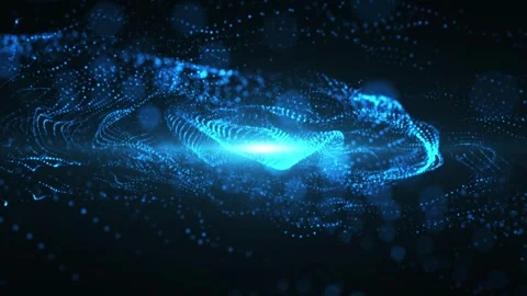 Abstract glowing magic wave of shimmering glitter particles and dots moving 動画素材 293705411