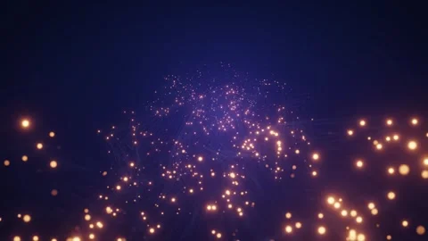 Abstract glowing magical bokeh particles flowing in seamless loop Stock Footage 322112284