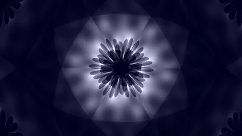 Abstract glowing mandala pattern with symmetrical floral design on dark bac.. Stock Footage 336532160