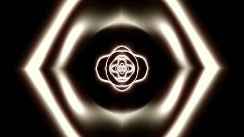 Abstract glowing meditative ring shapes on a black background. Design. Neon イラスト素材