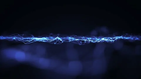 Abstract Glowing Mesh Ocean Waving Fx With Low Polygons Background Loop Stock Footage 148323062