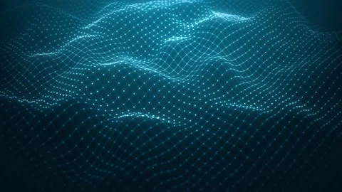 Abstract Glowing Mesh Waving Fx With Lens Background Loop Stock Footage 147273220