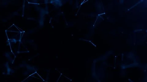 Abstract glowing minimalistic lines and dots technology background. Blue di.. Stock Illustration
