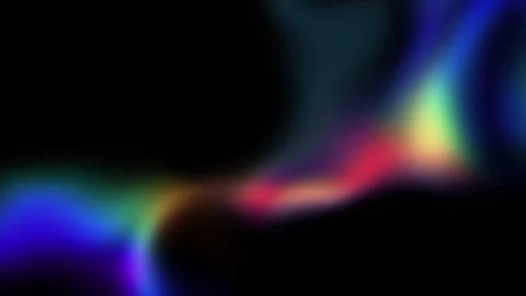 Abstract glowing multi colored light waves flowing across dark Stock Footage 346193138