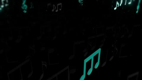 Abstract Glowing Music Notes Stock Footage 260529816
