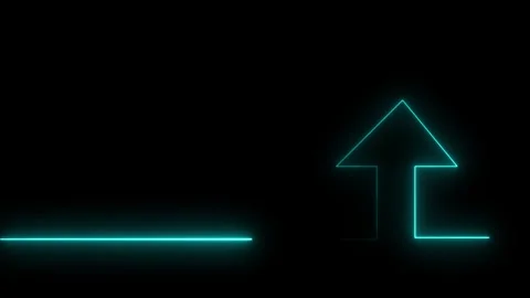 Abstract glowing neon arrow motion graphic Stockbeeldmateriaal 330558979