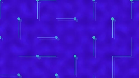 Abstract glowing neon blue circuit board pattern on deep digital background Stock Footage 333107030