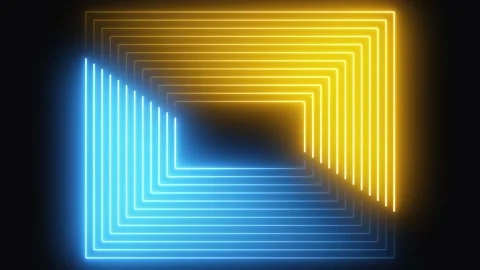 Abstract glowing neon border motion design animation Stock-Footage 321062424