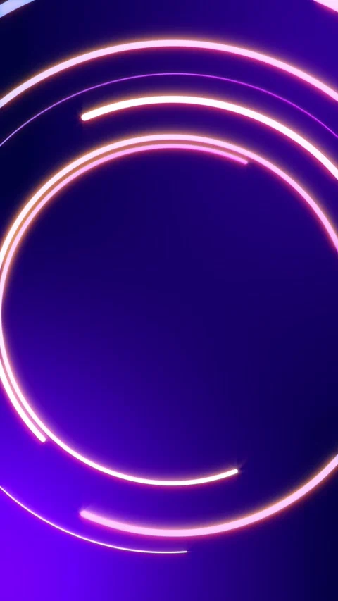 Abstract glowing neon circles rotating loop Stock Footage 335684267