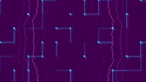 Abstract glowing neon circuit lines pattern background technology data flow.. Stock Footage 339798361