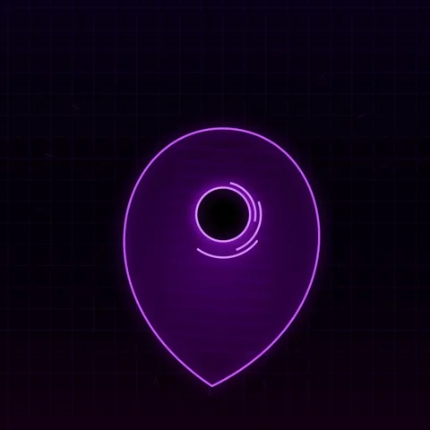 Abstract glowing neon circular logo frame animation on dark background Stock Footage 345690151