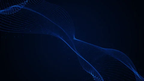 Abstract glowing neon cyber technology waves Blue and purple gradient Stock Footage 340605709