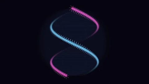 Abstract glowing neon energy waves flowing digital data visualization loop Stock Footage 346001506