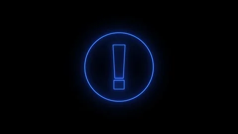 Abstract glowing neon exclamatory text icon animation Vídeo Stock 336549915