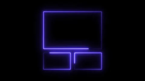 Abstract glowing neon frame animation with multiple rectangular shapes on b.. Stock Footage 308713198