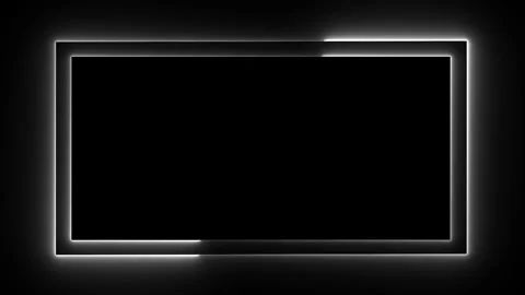Abstract glowing neon frame animation on black background for streaming overlay Stock Footage 338315984