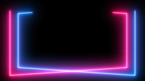 Abstract Glowing Neon Frame on Black Background. Video stock 122703286