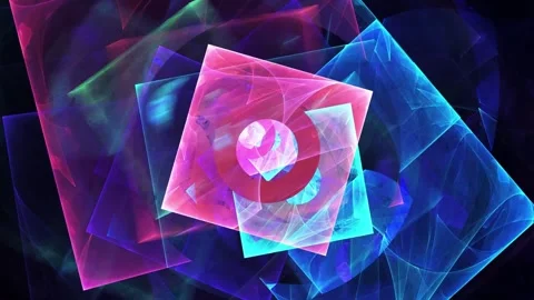 Abstract Glowing Neon Geometric Diamond Crystal Pattern Motion Graphic Loop Stock Footage 346154246