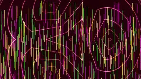Abstract glowing neon geometric patterns background for modern design 動画素材 337658285